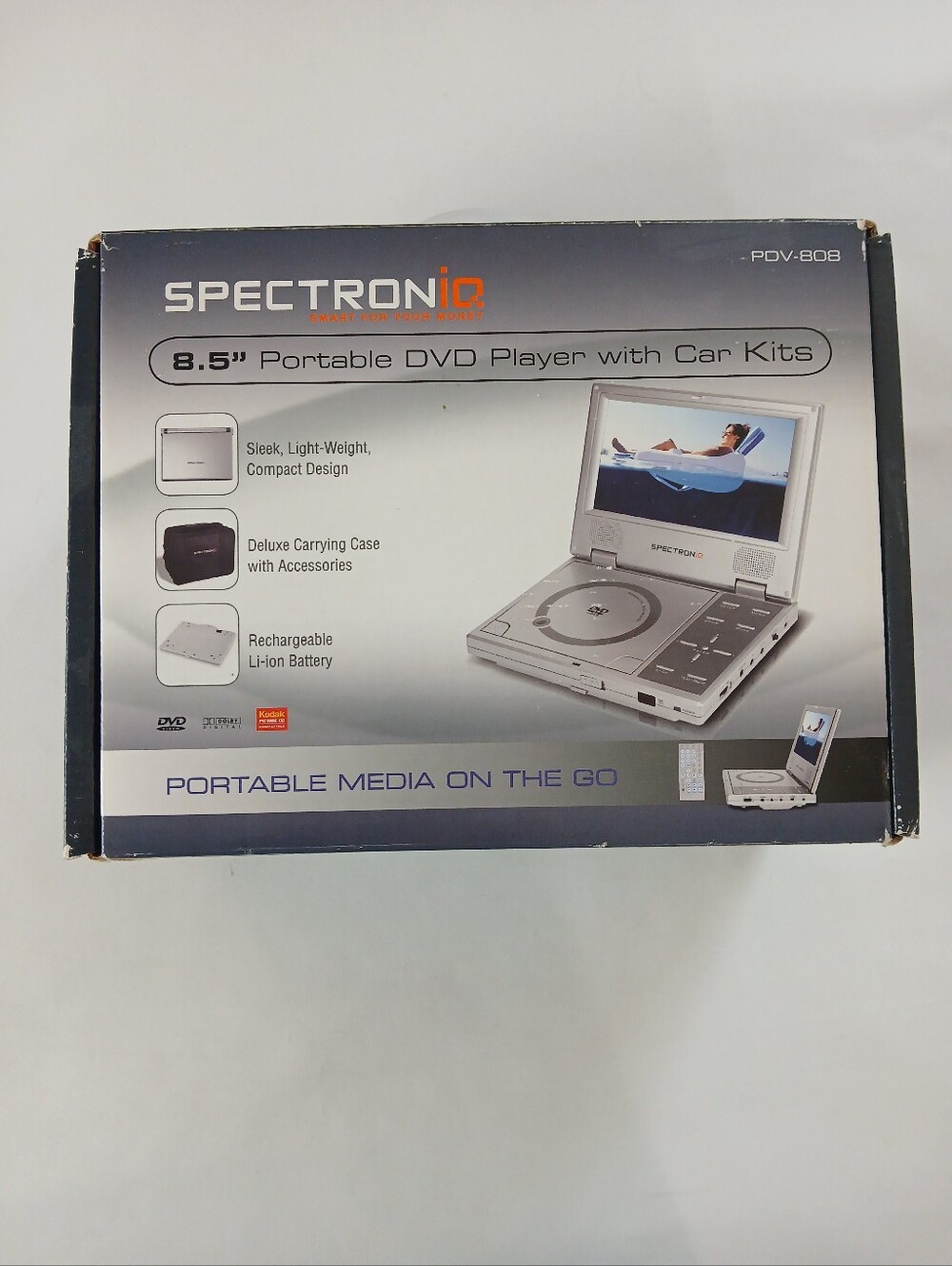 Spectron IQ 8.5" Portable DVD Player With Car Kit